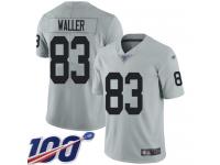 #83 Limited Darren Waller Silver Football Men's Jersey Oakland Raiders Inverted Legend 100th Season