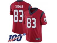 #83 Limited Jordan Thomas Red Football Alternate Men's Jersey Houston Texans Vapor Untouchable 100th Season