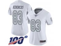 #83 Limited Ted Hendricks White Football Women's Jersey Oakland Raiders Rush Vapor Untouchable 100th Season