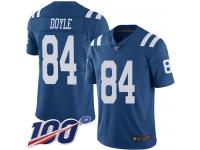 #84 Limited Jack Doyle Royal Blue Football Youth Jersey Indianapolis Colts Rush Vapor Untouchable 100th Season