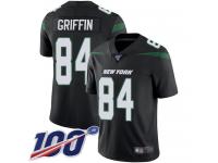 #84 Limited Ryan Griffin Black Football Alternate Men's Jersey New York Jets Vapor Untouchable 100th Season