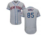 #85 Authentic Carlos Gomez Men's Grey Baseball Jersey - Road New York Mets Flex Base