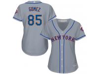 #85 Authentic Carlos Gomez Women's Grey Baseball Jersey - Road New York Mets Cool Base