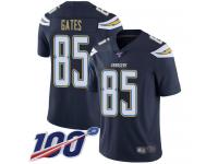 #85 Limited Antonio Gates Navy Blue Football Home Youth Jersey Los Angeles Chargers Vapor Untouchable 100th Season