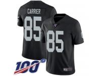 #85 Limited Derek Carrier Black Football Home Men's Jersey Oakland Raiders Vapor Untouchable 100th Season