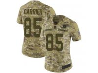 #85 Limited Derek Carrier Camo Football Women's Jersey Oakland Raiders 2018 Salute to Service