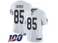 #85 Limited Derek Carrier White Football Road Youth Jersey Oakland Raiders Vapor Untouchable 100th Season