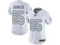 #85 Limited Derek Carrier White Football Women's Jersey Oakland Raiders Rush Vapor Untouchable