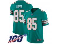 #85 Limited Mark Duper Aqua Green Football Alternate Men's Jersey Miami Dolphins Vapor Untouchable 100th Season