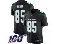 #85 Limited Wesley Walker Black Football Alternate Men's Jersey New York Jets Vapor Untouchable 100th Season