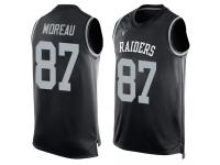 #87 Foster Moreau Black Football Men's Jersey Oakland Raiders Player Name & Number Tank Top