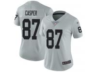 #87 Limited Dave Casper Silver Football Women's Jersey Oakland Raiders Inverted Legend