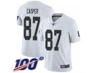 #87 Limited Dave Casper White Football Road Men's Jersey Oakland Raiders Vapor Untouchable 100th Season