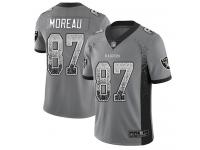 #87 Limited Foster Moreau Gray Football Men's Jersey Oakland Raiders Rush Drift Fashion