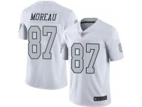 #87 Limited Foster Moreau White Football Men's Jersey Oakland Raiders Rush Vapor Untouchable