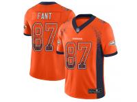 #87 Limited Noah Fant Orange Football Men's Jersey Denver Broncos Rush Drift Fashion