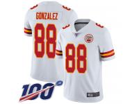 #88 Limited Tony Gonzalez White Football Road Men's Jersey Kansas City Chiefs Vapor Untouchable 100th Season