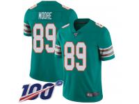 #89 Limited Nat Moore Aqua Green Football Alternate Men's Jersey Miami Dolphins Vapor Untouchable 100th Season