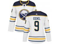 #9 Adidas Authentic Jack Eichel Women's White NHL Jersey - Away Buffalo Sabres