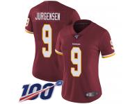 #9 Limited Sonny Jurgensen Burgundy Red Football Home Women's Jersey Washington Redskins Vapor Untouchable 100th Season