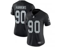 #90 Limited Johnathan Hankins Black Football Home Women's Jersey Oakland Raiders Vapor Untouchable