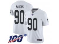 #90 Limited Johnathan Hankins White Football Road Men's Jersey Oakland Raiders Vapor Untouchable 100th Season