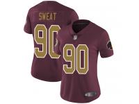 #90 Limited Montez Sweat Burgundy Red Football Alternate Women's Jersey Washington Redskins Vapor Untouchable 80th Anniversary