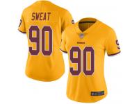 #90 Limited Montez Sweat Gold Football Women's Jersey Washington Redskins Rush Vapor Untouchable