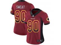 #90 Limited Montez Sweat Red Football Women's Jersey Washington Redskins Rush Drift Fashion