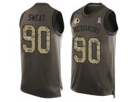 #90 Montez Sweat Green Football Men's Washington Redskins Salute to Service Tank Top