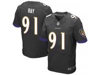 #91 Elite Shane Ray Black Football Alternate Men's Jersey Baltimore Ravens