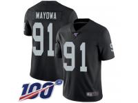 #91 Limited Benson Mayowa Black Football Home Men's Jersey Oakland Raiders Vapor Untouchable 100th Season