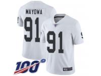 #91 Limited Benson Mayowa White Football Road Men's Jersey Oakland Raiders Vapor Untouchable 100th Season