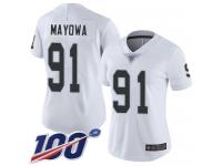 #91 Limited Benson Mayowa White Football Road Women's Jersey Oakland Raiders Vapor Untouchable 100th Season