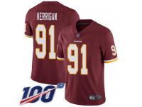 #91 Limited Ryan Kerrigan Burgundy Red Football Home Youth Jersey Washington Redskins Vapor Untouchable 100th Season