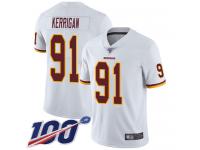 #91 Limited Ryan Kerrigan White Football Road Men's Jersey Washington Redskins Vapor Untouchable 100th Season