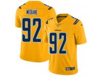 #92 Limited Brandon Mebane Gold Football Youth Jersey Los Angeles Chargers Inverted Legend