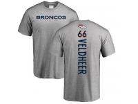 #93 Dre'Mont Jones Ash Football Backer V-Neck Women's Denver Broncos T-Shirt