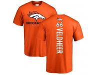 #93 Dre'Mont Jones Orange Football Backer Women's Denver Broncos T-Shirt