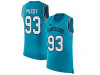#93 Gerald McCoy Blue Football Men's Jersey Carolina Panthers Rush Player Name & Number Tank Top