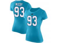 #93 Gerald McCoy Blue Football Rush Pride Name & Number Women's Carolina Panthers T-Shirt