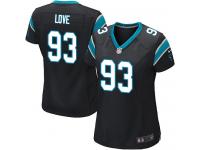#93 Kyle Love Carolina Panthers Home Jersey _ Nike Women's Black NFL Game