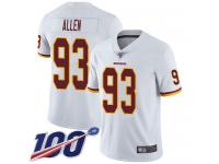 #93 Limited Jonathan Allen White Football Road Youth Jersey Washington Redskins Vapor Untouchable 100th Season