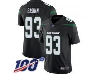 #93 Limited Tarell Basham Black Football Alternate Men's Jersey New York Jets Vapor Untouchable 100th Season