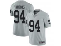 #94 Limited Eddie Vanderdoes Silver Football Youth Jersey Oakland Raiders Inverted Legend