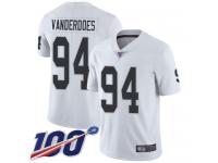 #94 Limited Eddie Vanderdoes White Football Road Youth Jersey Oakland Raiders Vapor Untouchable 100th Season