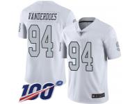 #94 Limited Eddie Vanderdoes White Football Youth Jersey Oakland Raiders Rush Vapor Untouchable 100th Season