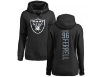 #96 Clelin Ferrell Black Football Backer Women's Oakland Raiders Pullover Hoodie