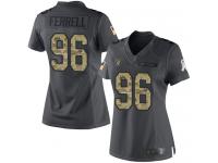 #96 Limited Clelin Ferrell Black Football Women's Jersey Oakland Raiders 2016 Salute to Service