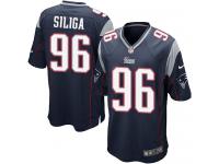 #96 Sealver Siliga New England Patriots Home Jersey _ Nike Youth Navy Blue NFL Game